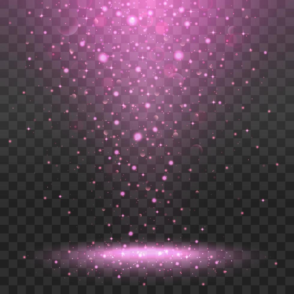 Glowing lights glitter isolated on a black background vector