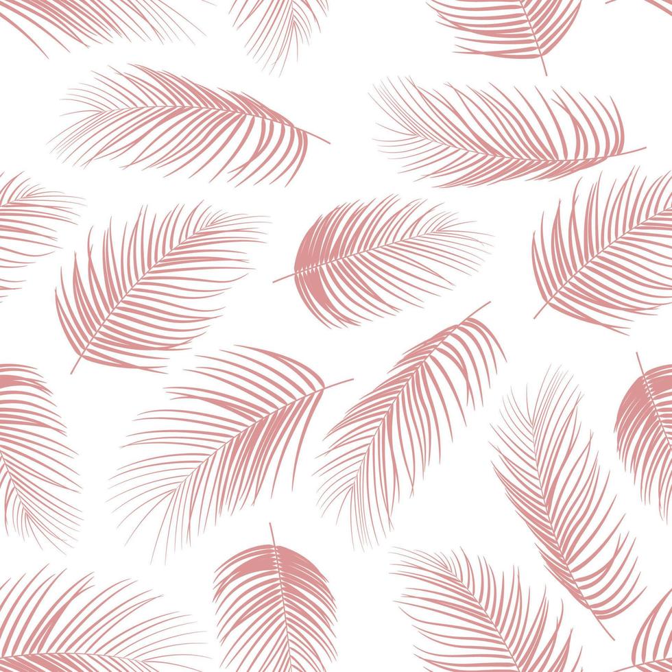 Tropical Seamless floral pattern background with palm leaves. vector