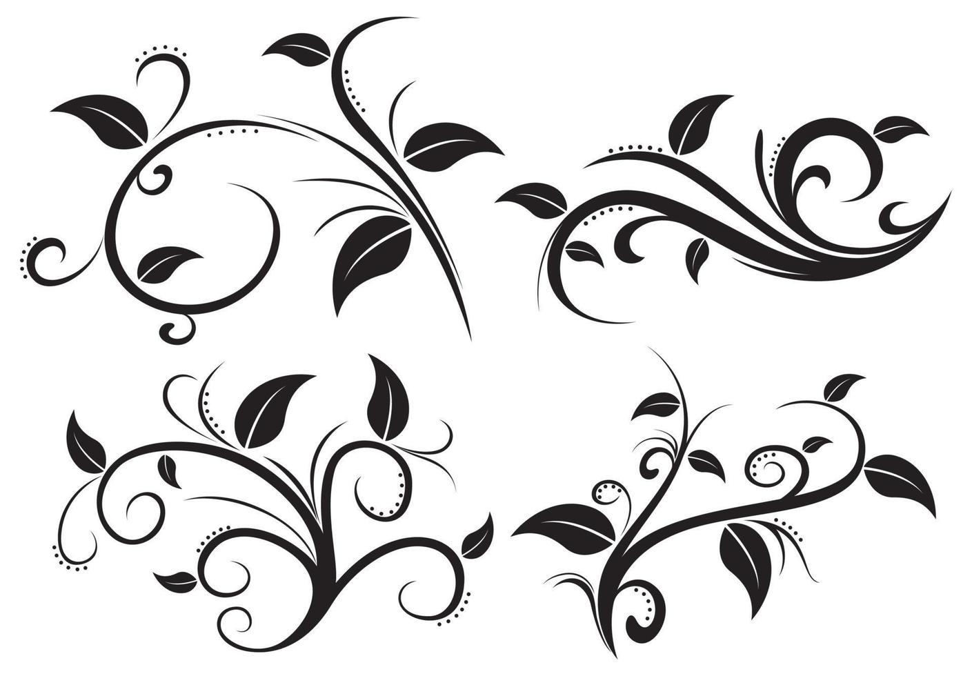 Floral ornament element collection vector