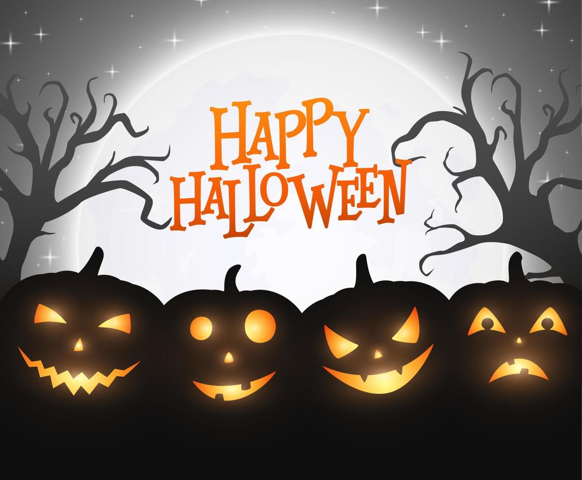 Halloween night background vector