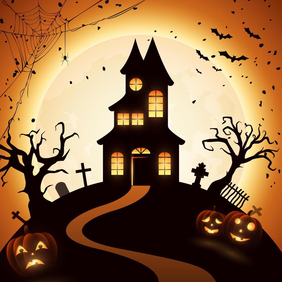 Halloween night background vector