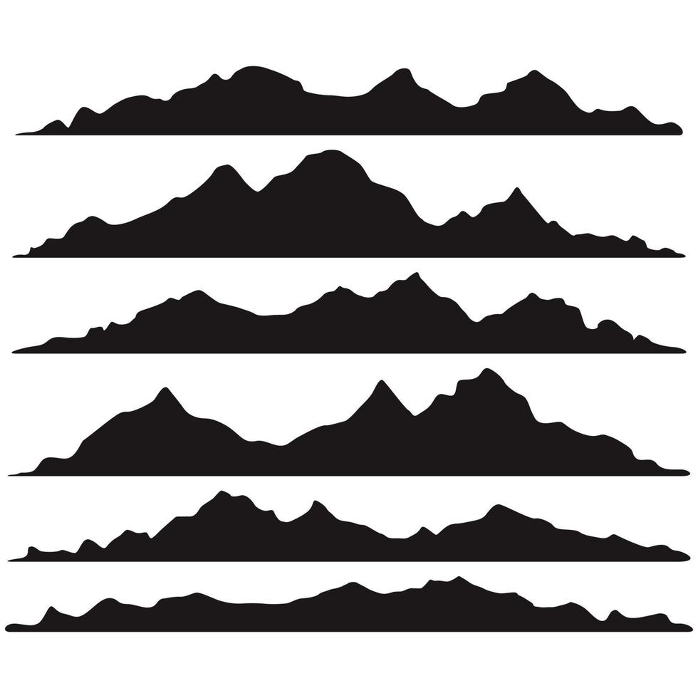 siluetas de montañas sobre un fondo blanco vector