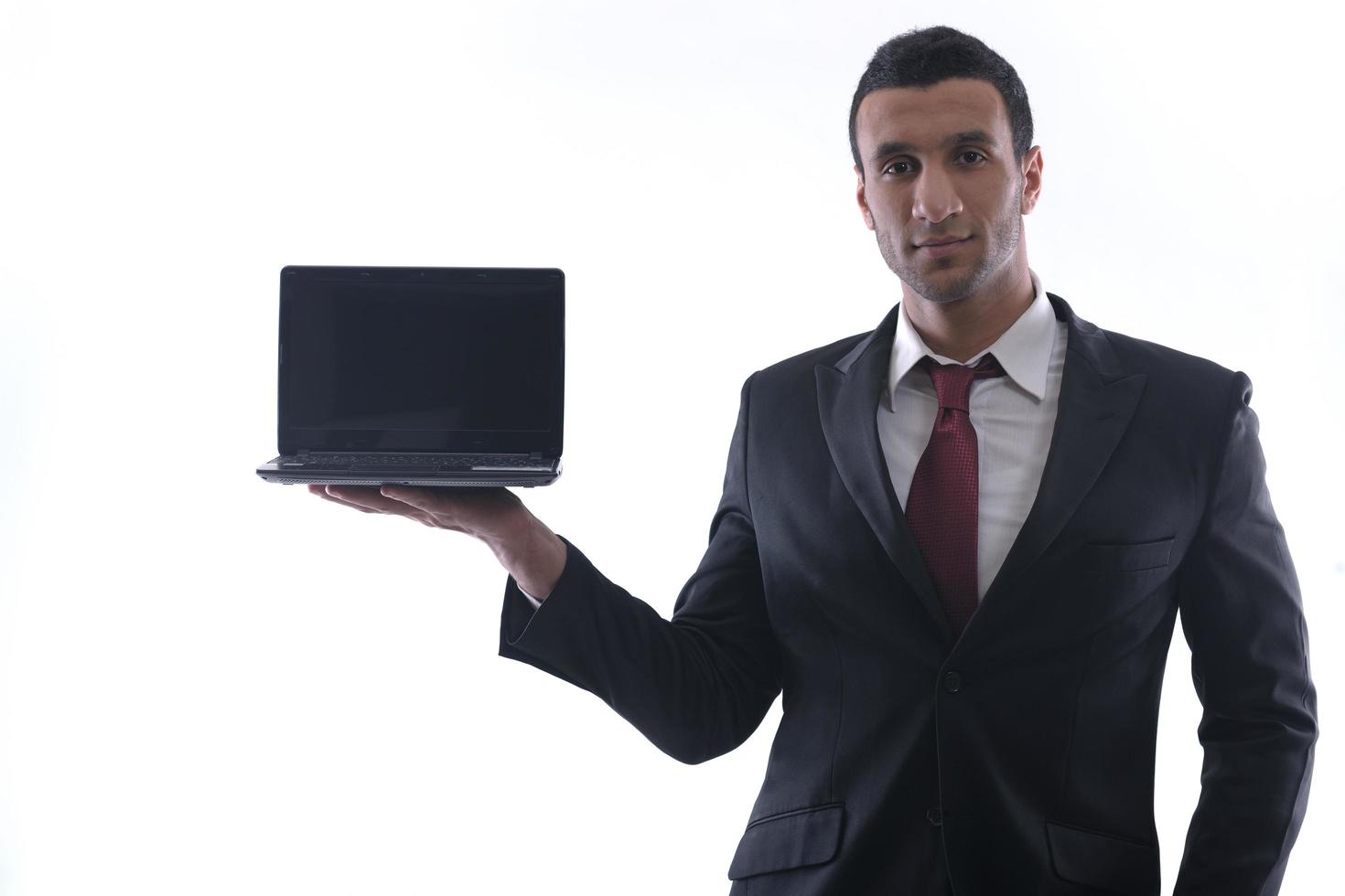 business man work on mini laptop photo