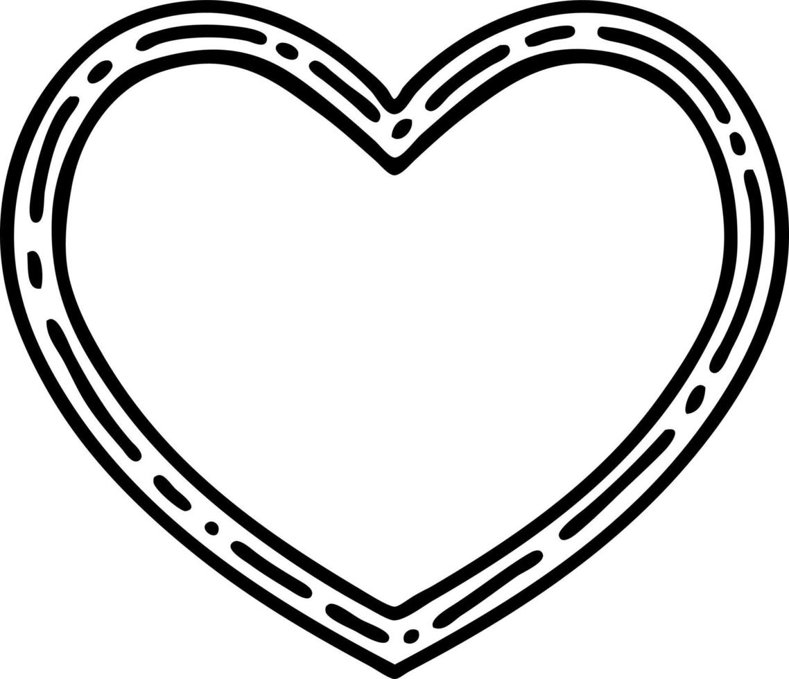 tattoo in black line style of a heart vector