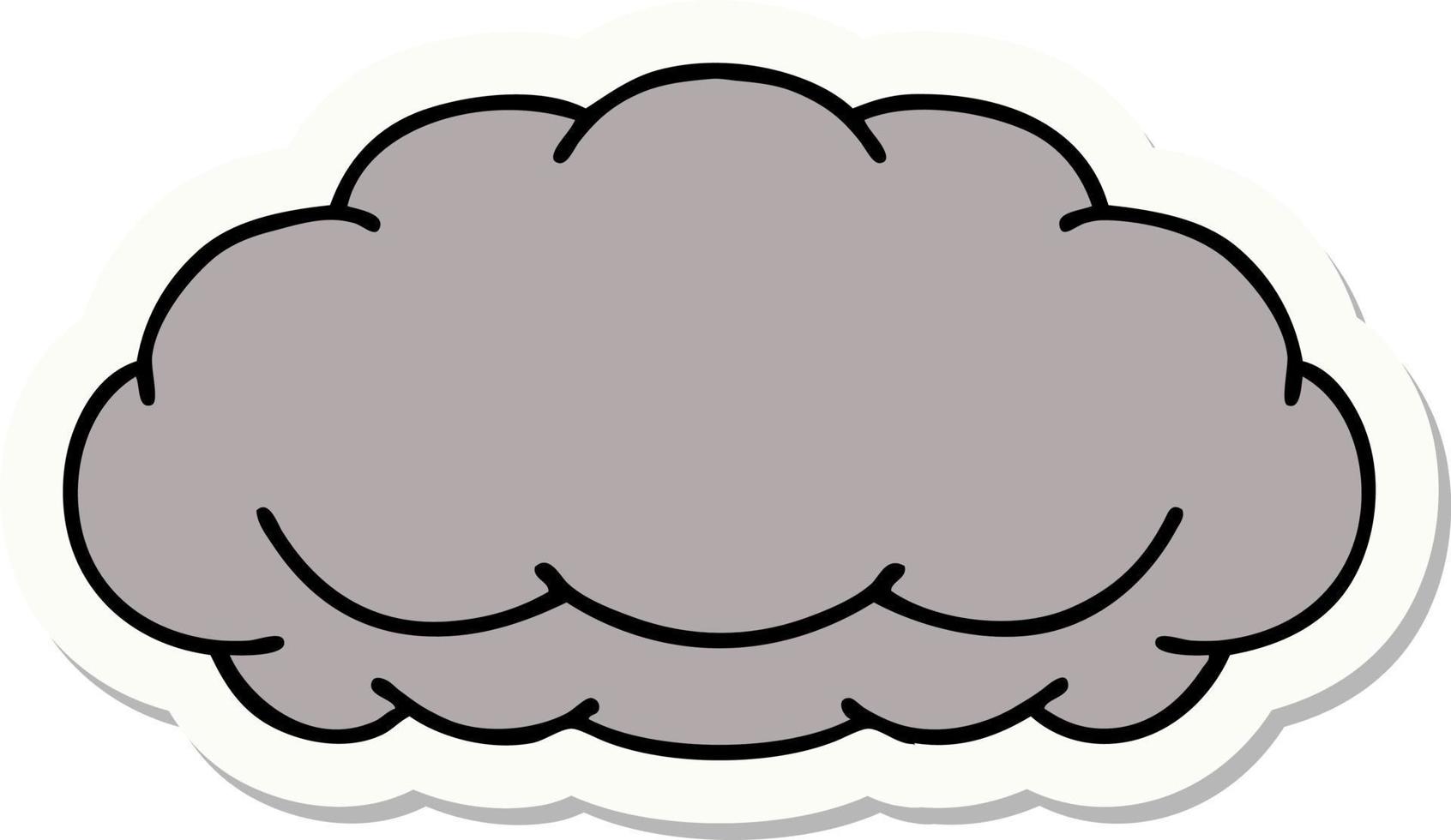 sticker of tattoo in traditional style of a grey cloud vector