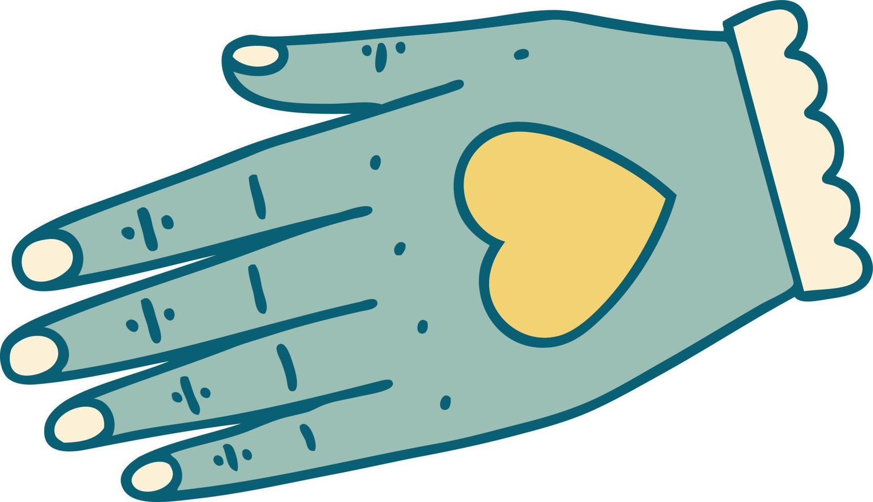 iconic tattoo style image of a hand vector