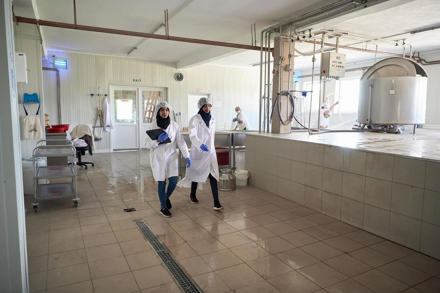 business woman team in local  cheese production company photo