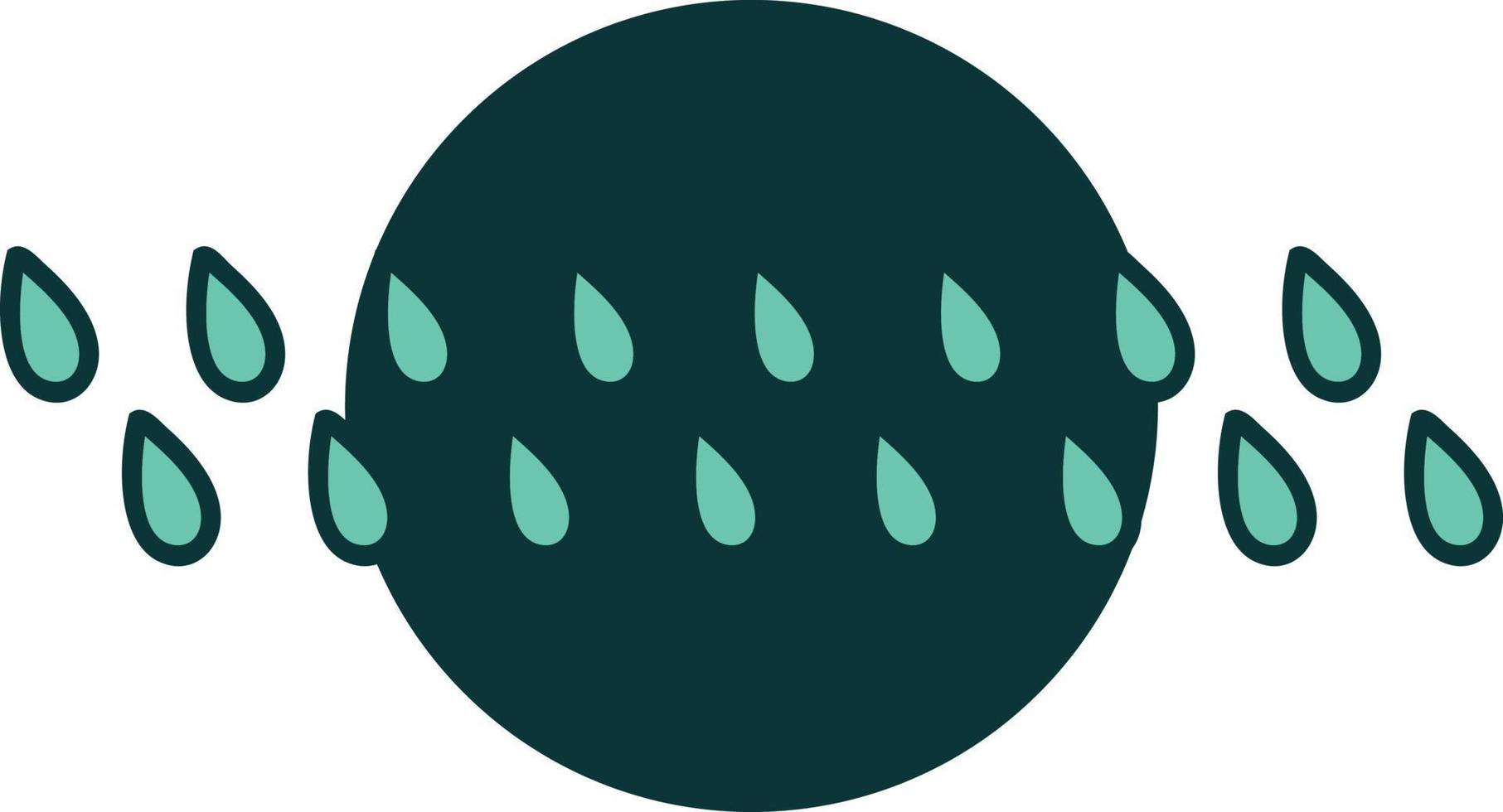 iconic tattoo style image of rain drops vector