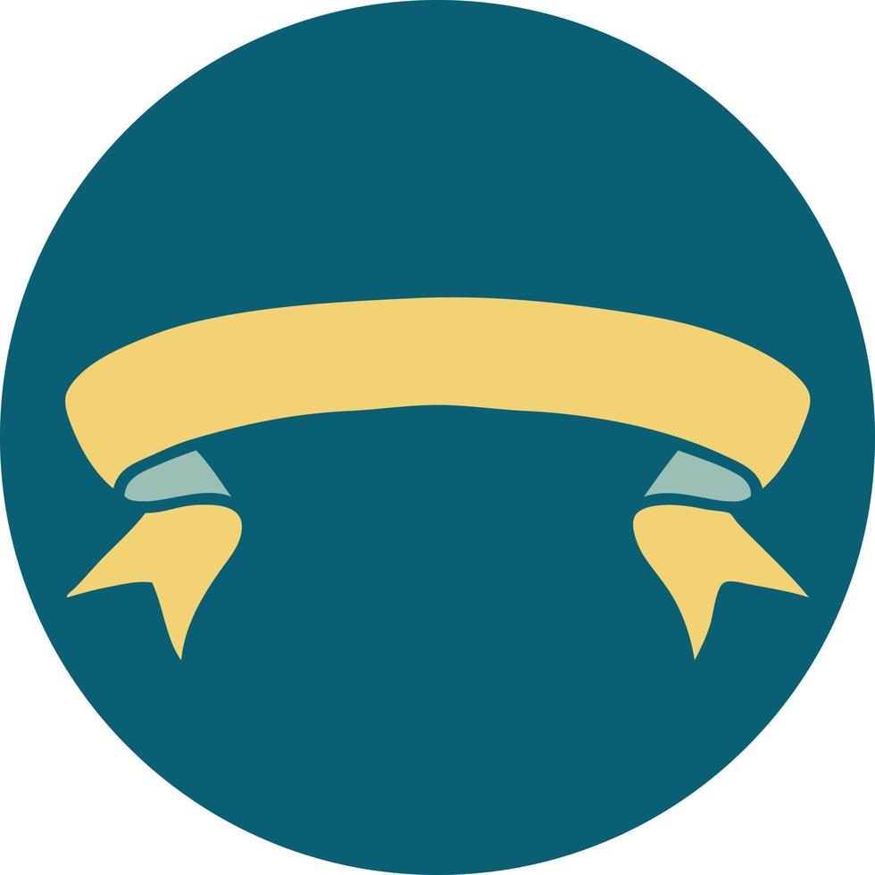 iconic tattoo style image of a banner vector