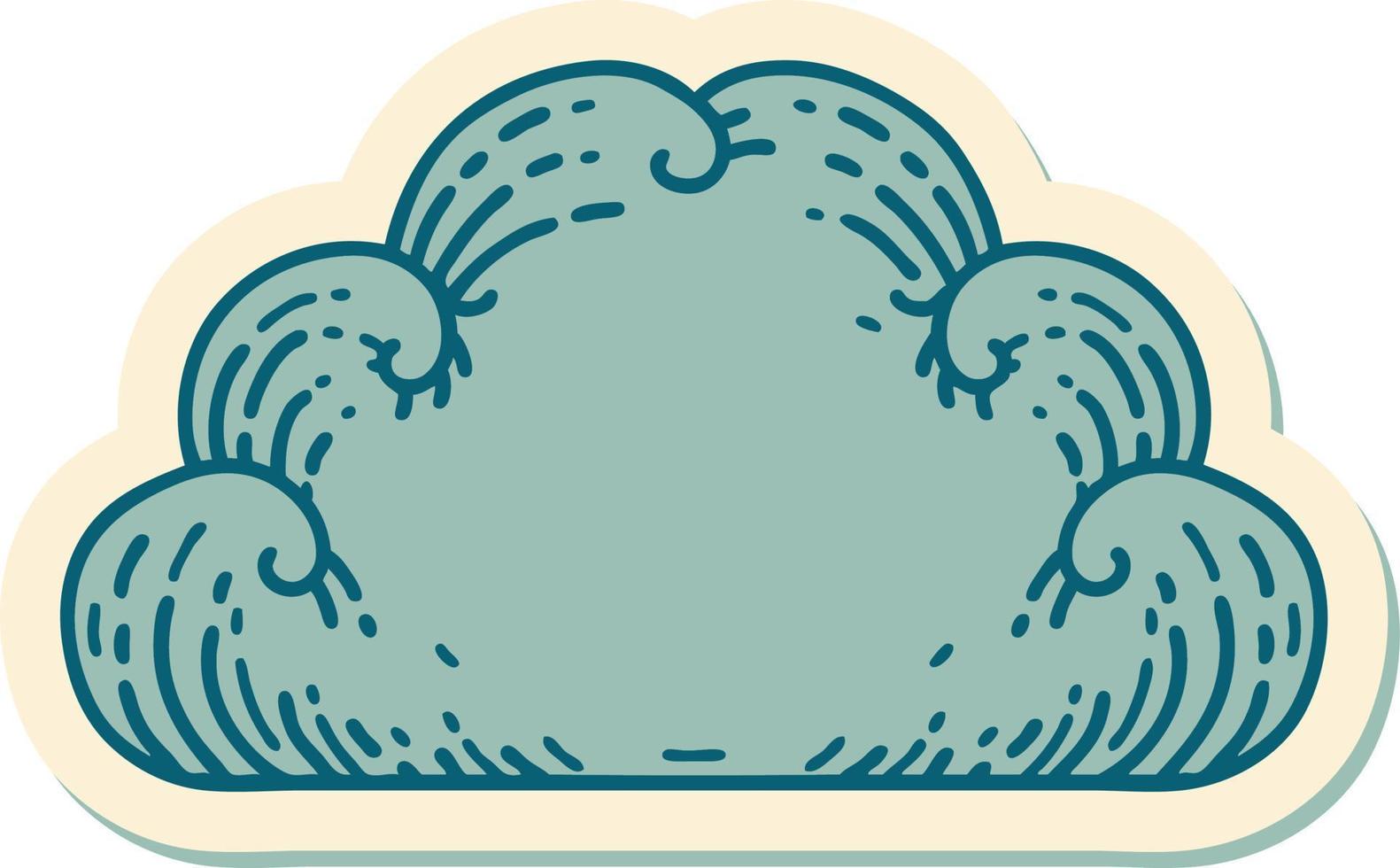 sticker of tattoo in traditional style of a cloud vector