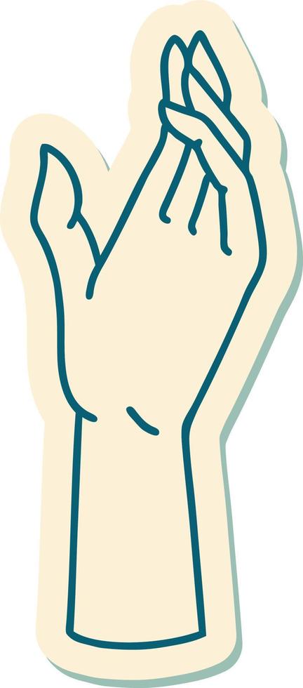 sticker of tattoo in traditional style of a hand vector