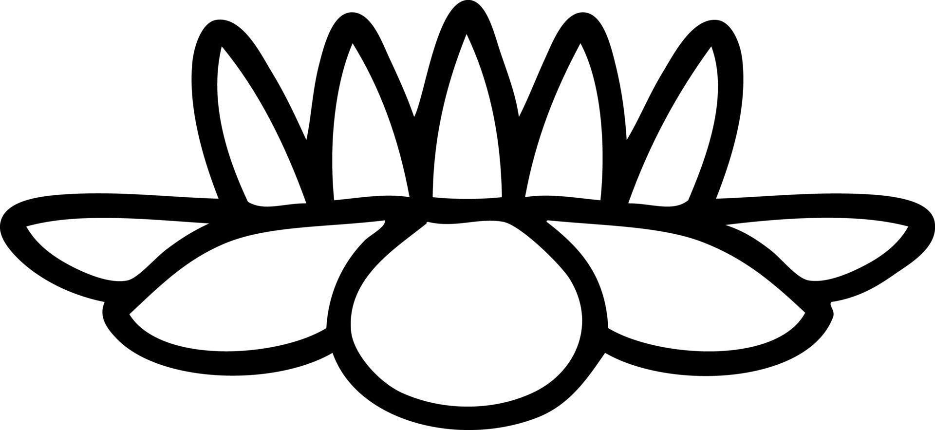 tattoo in black line style of a lily pad flower vector