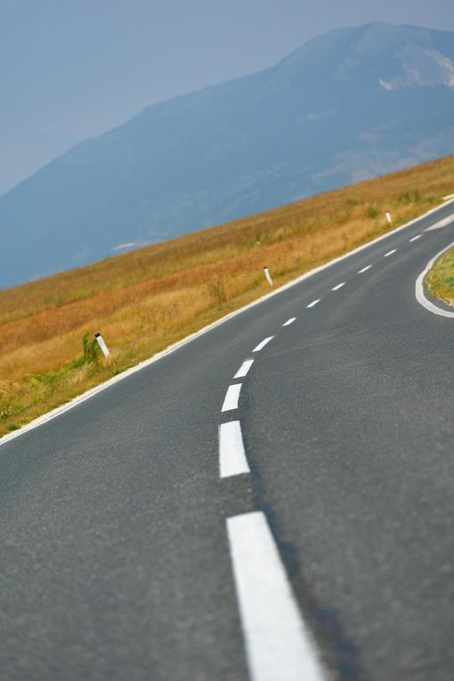 road through the green field photo