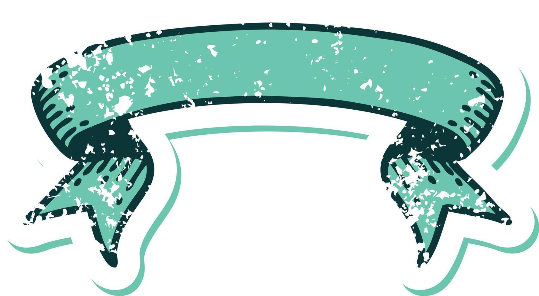 iconic distressed sticker tattoo style image of a banner vector