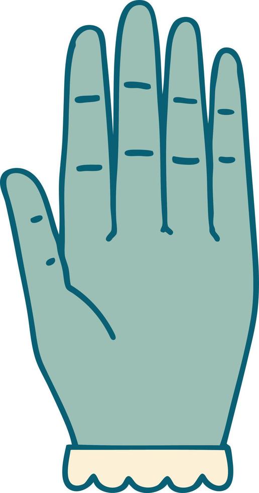 iconic tattoo style image of a hand vector