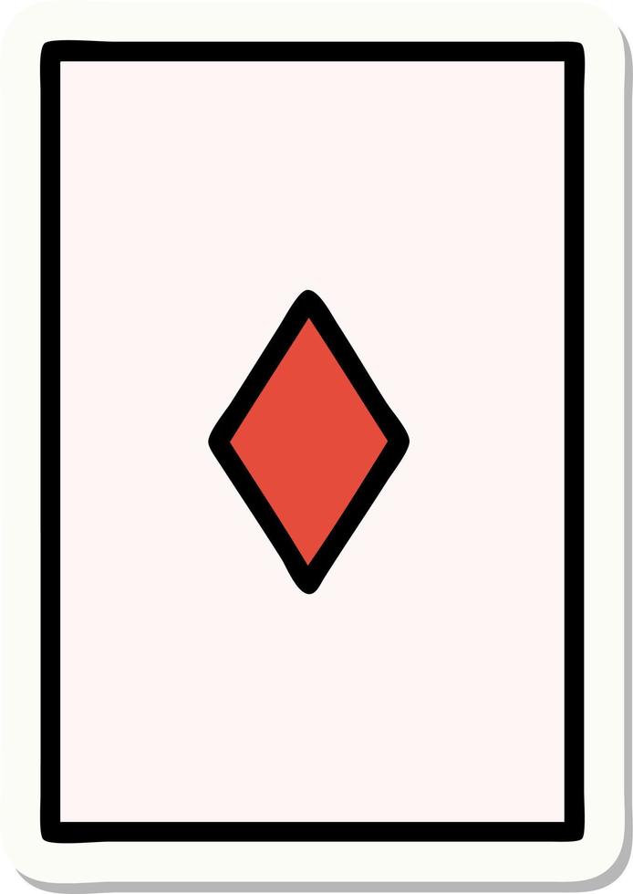 sticker of tattoo in traditional style of the ace of diamonds vector