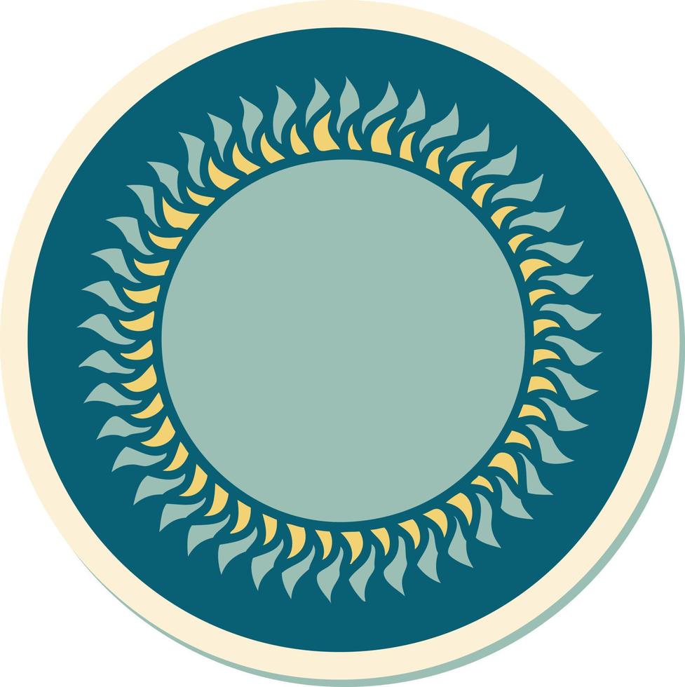 sticker of tattoo in traditional style of a sun vector