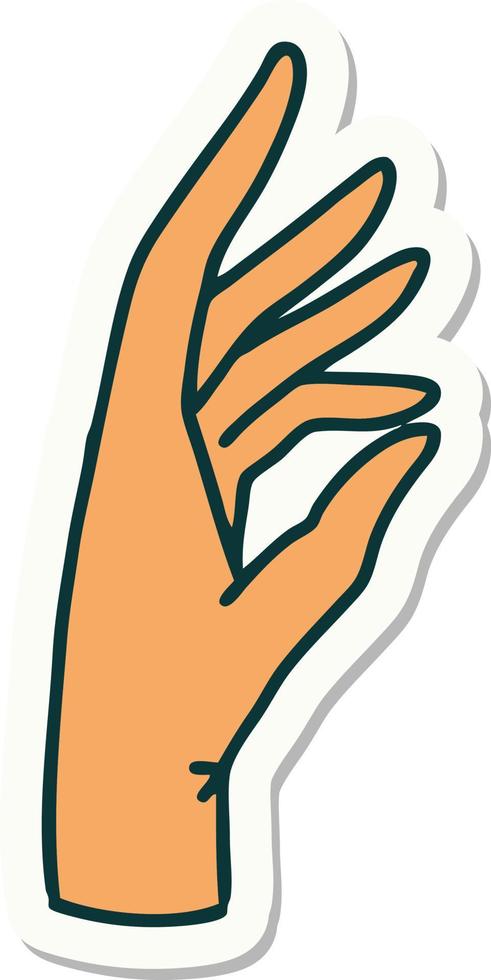 sticker of tattoo in traditional style of a hand vector
