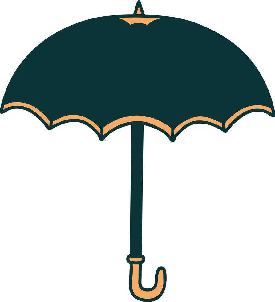 iconic tattoo style image of an umbrella vector