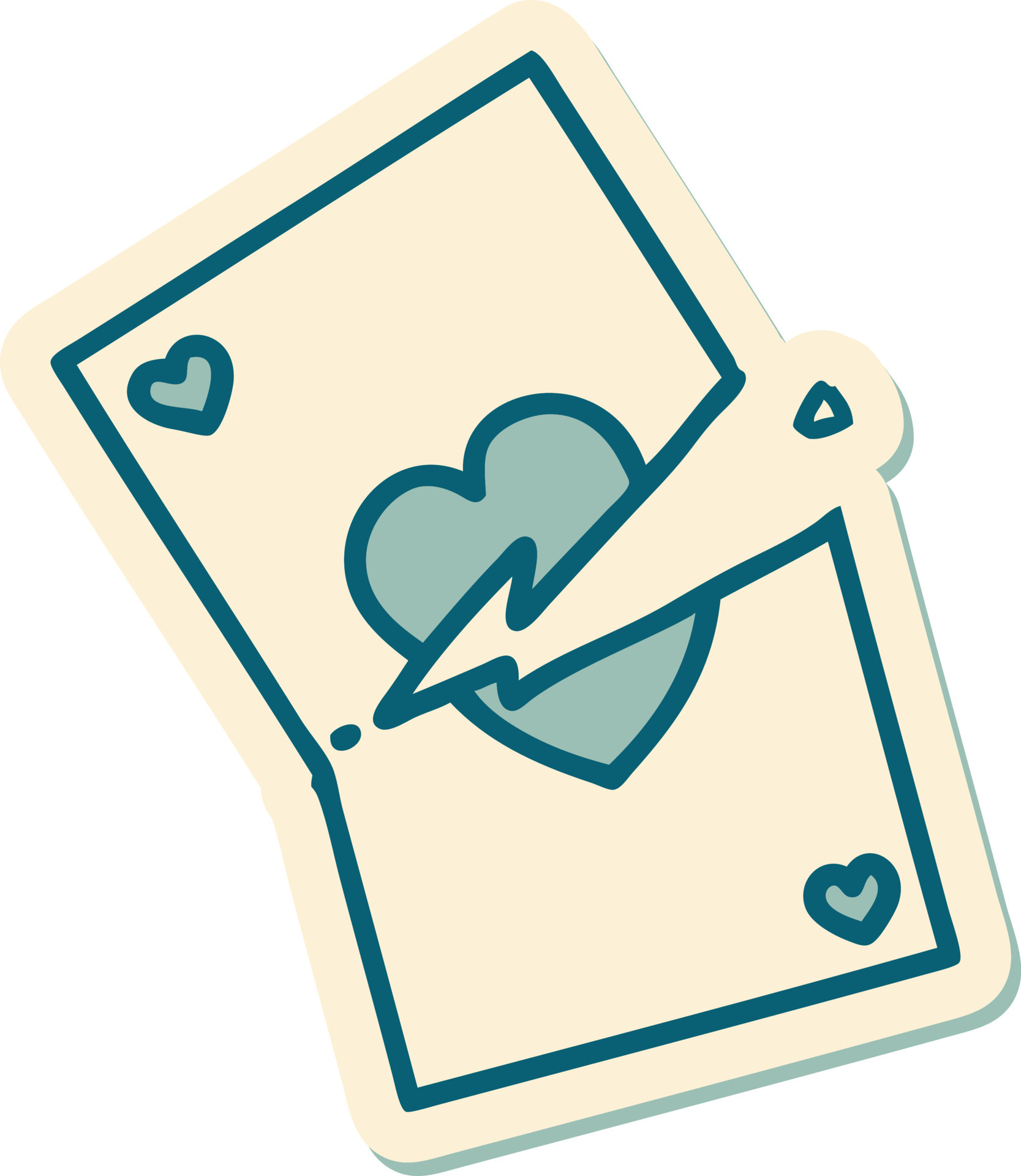 sticker of tattoo in traditional style of a torn card 12088906 Vector