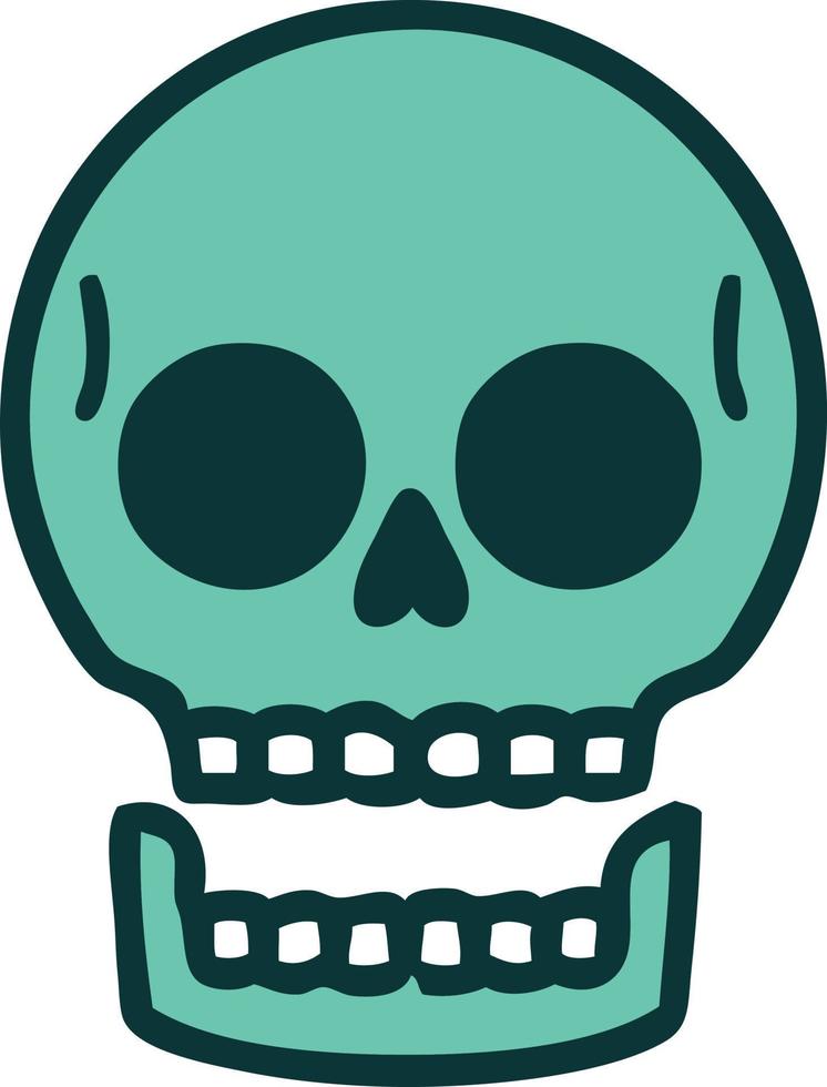 imagen icónica de estilo tatuaje de una calavera vector