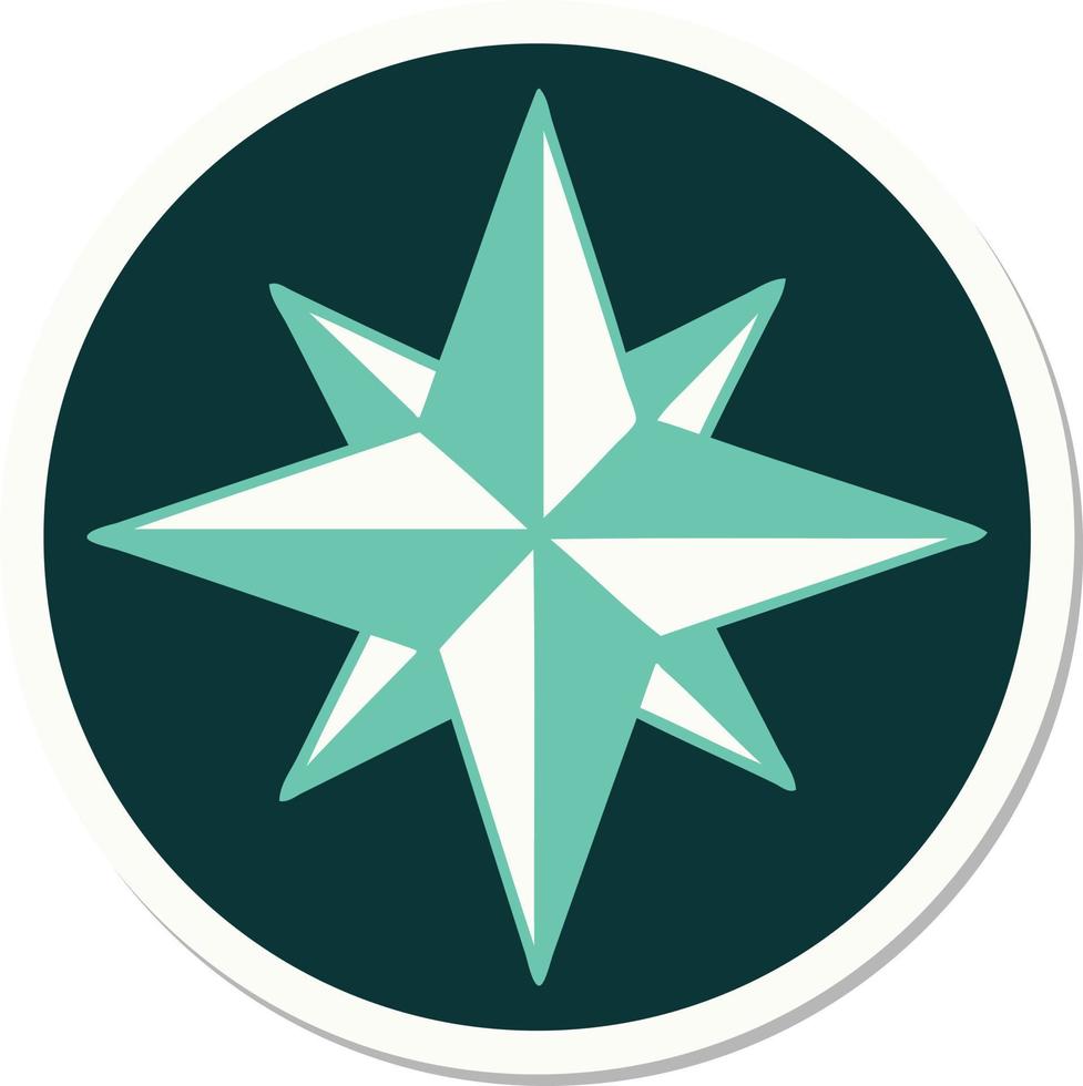 sticker of tattoo in traditional style of a star vector