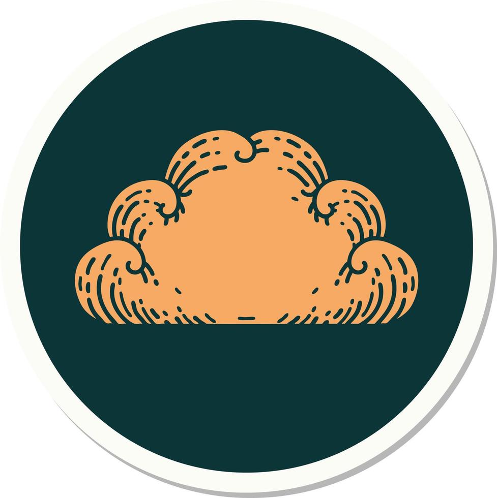 sticker of tattoo in traditional style of a cloud vector