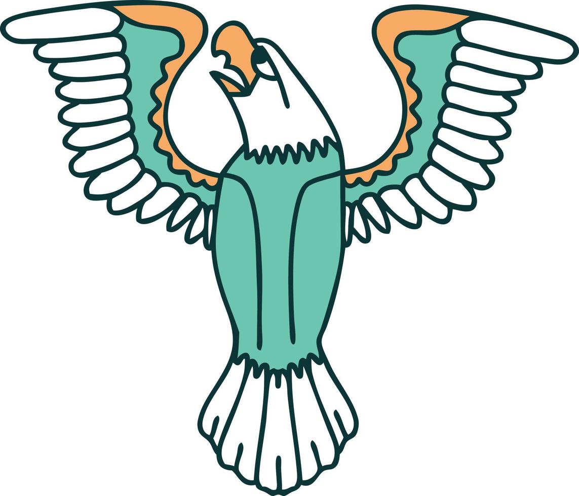 iconic tattoo style image of an american eagle vector