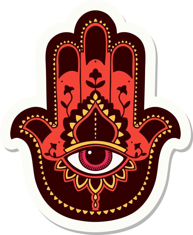 sticker of tattoo in traditional style of a hamza vector