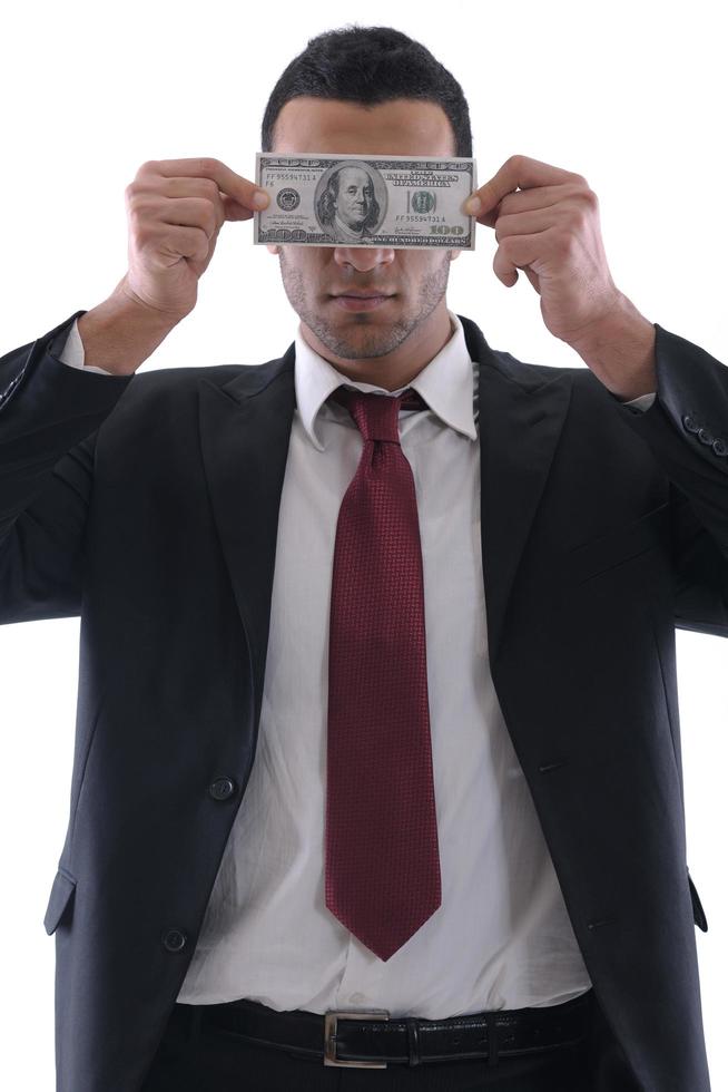 Business man holding money photo