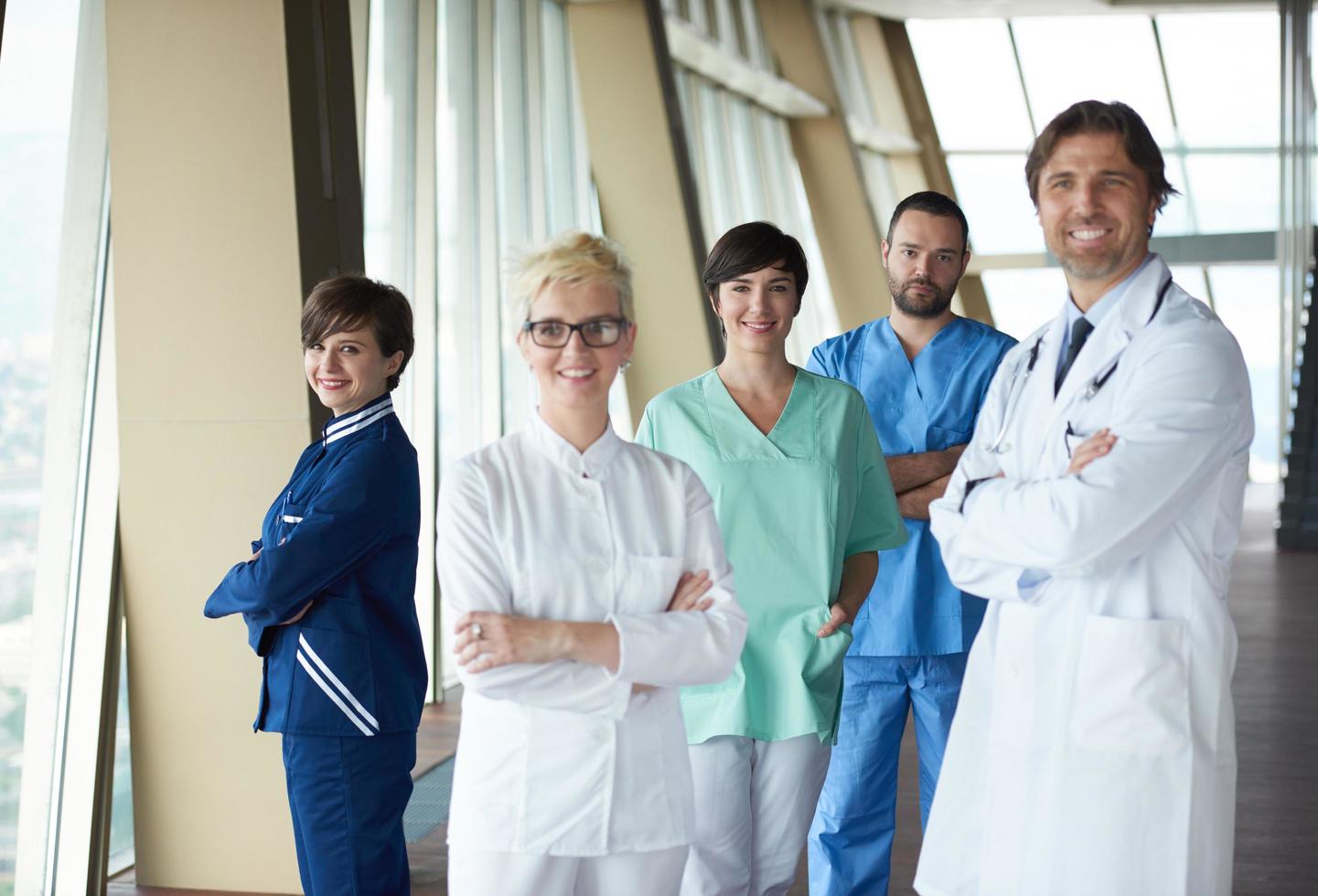 group of medical staff at hospital photo