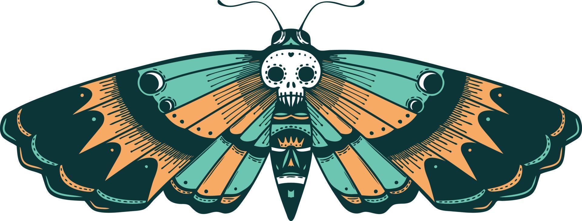iconic tattoo style image of a deaths head moth vector