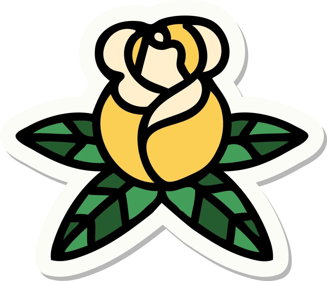 sticker of tattoo in traditional style of a single rose vector