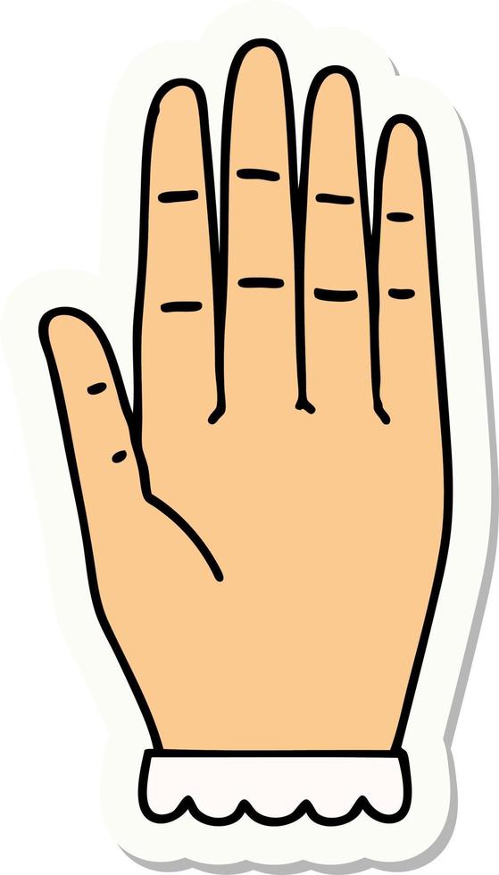 sticker of tattoo in traditional style of a hand vector