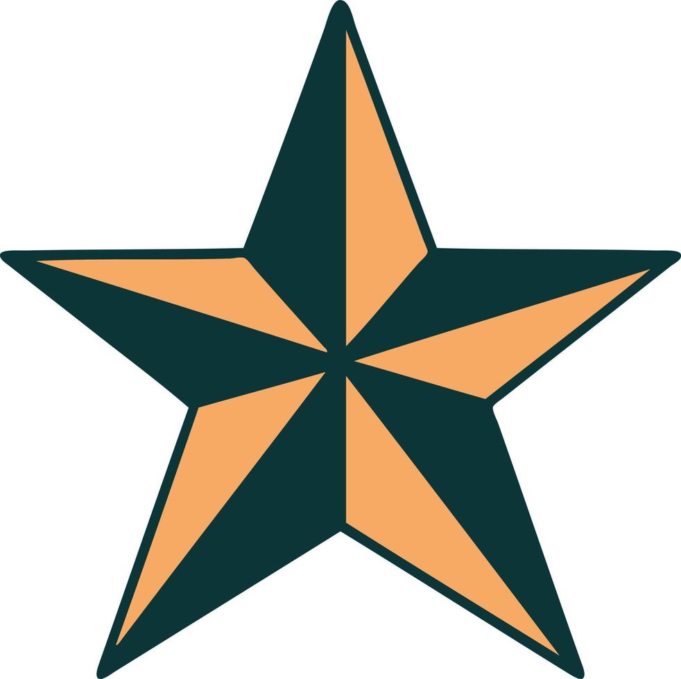 imagen icónica de estilo tatuaje de una estrella vector