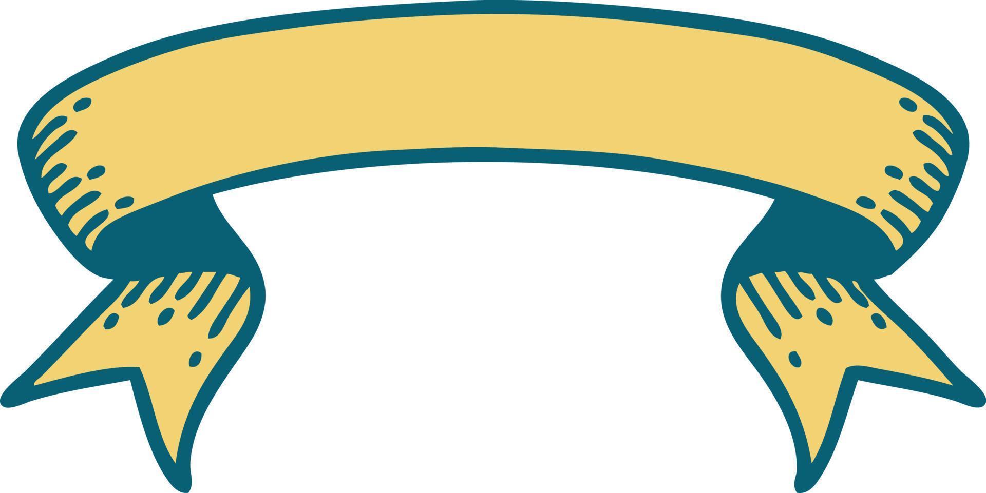 iconic tattoo style image of a banner vector