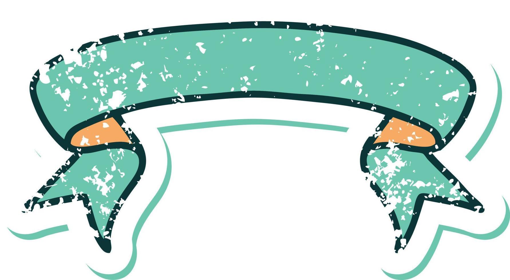 iconic distressed sticker tattoo style image of a banner vector