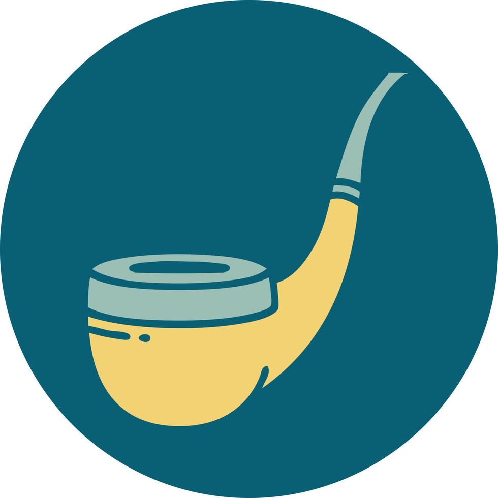 iconic tattoo style image of a smokers pipe vector