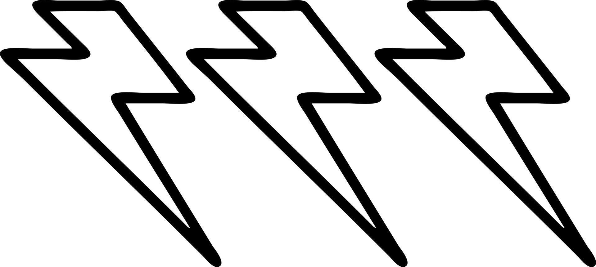 tattoo in black line style of lighting bolts vector