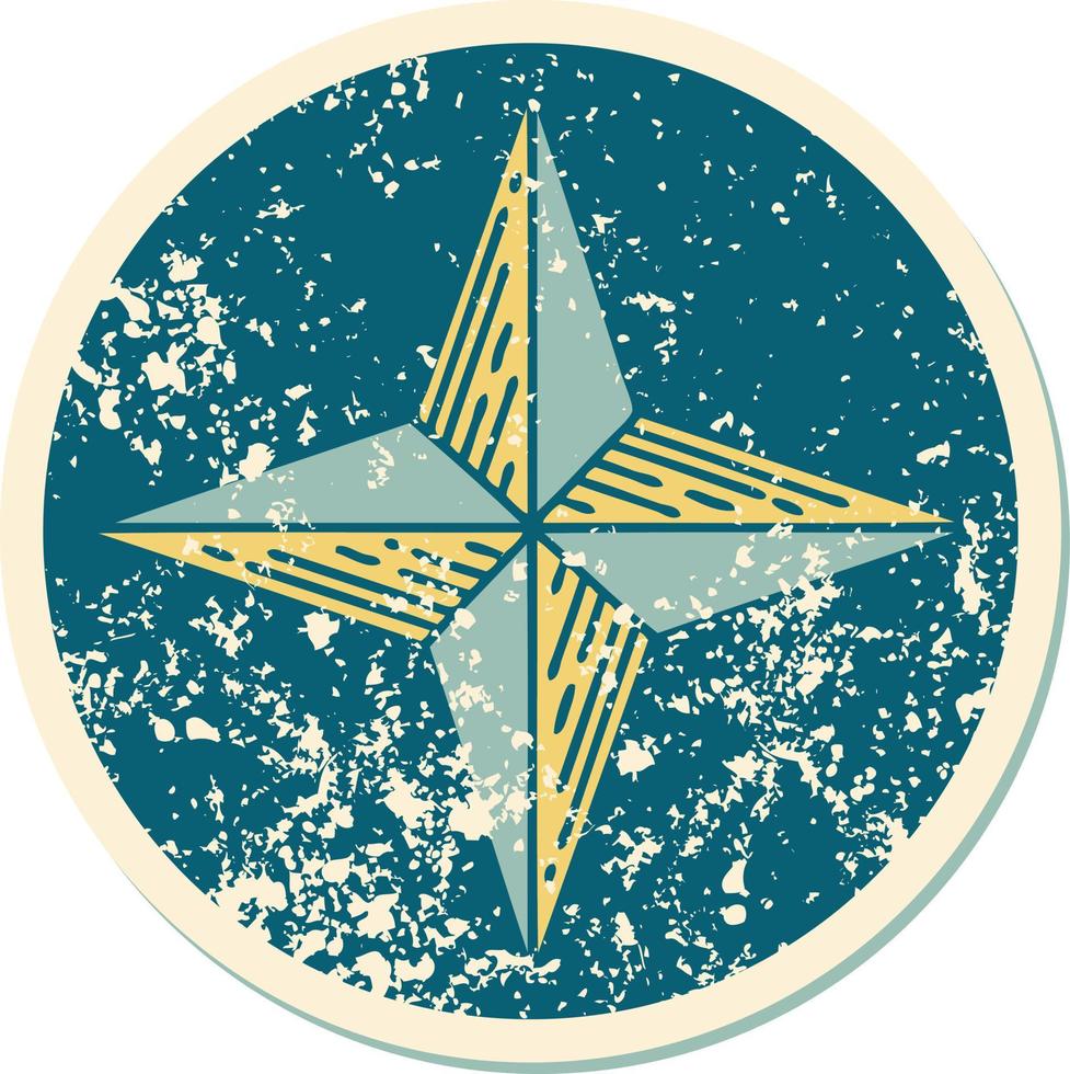 iconic distressed sticker tattoo style image of a star vector