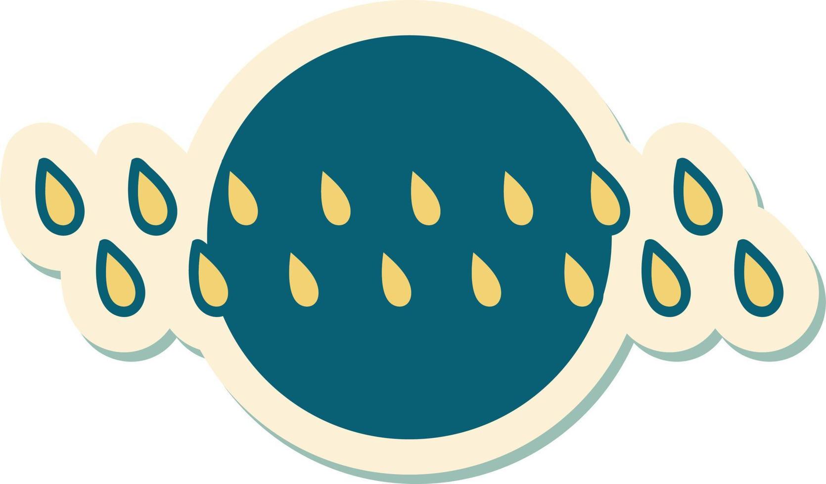 sticker of tattoo in traditional style of rain drops vector