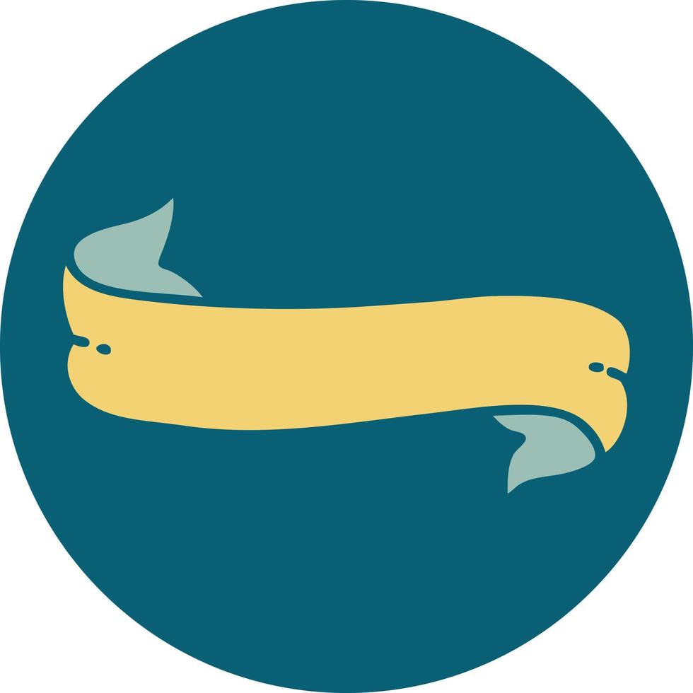 iconic tattoo style image of a banner vector