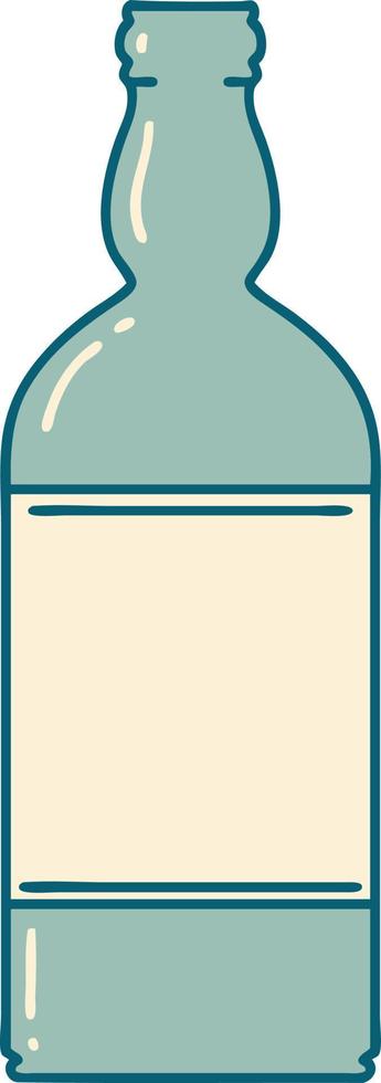 iconic tattoo style image of a bottle vector