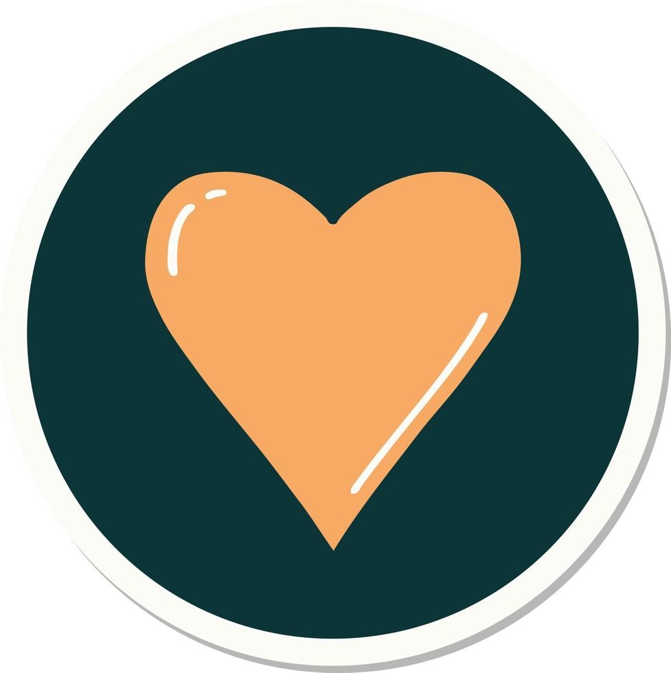 sticker of tattoo in traditional style of a heart vector