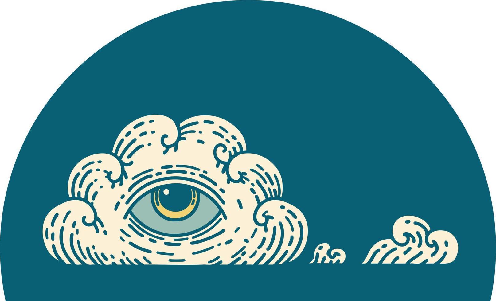 iconic tattoo style image of an all seeing eye cloud vector