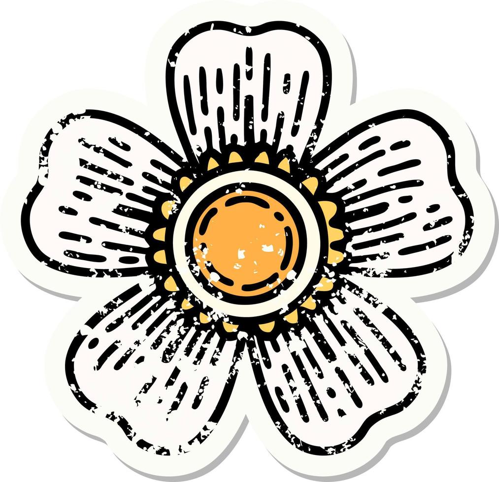 distressed sticker tattoo in traditional style of a flower 12090230 Vector Art at Vecteezy distressed sticker tattoo in traditional style of a flower 12090230 Vector Art at Vecteezy