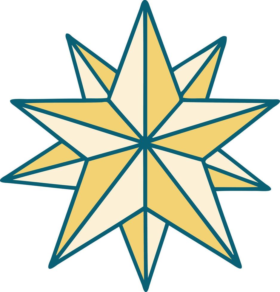 imagen icónica de estilo tatuaje de una estrella vector
