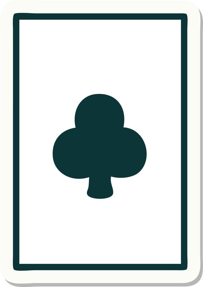 sticker of tattoo in traditional style of the ace of clubs vector