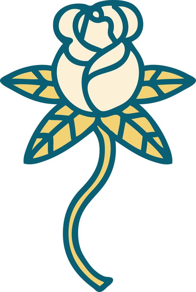 iconic tattoo style image of a flower vector