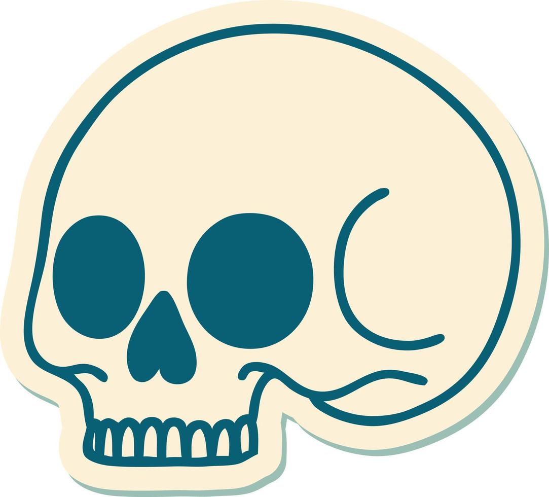 sticker of tattoo in traditional style of a skull vector